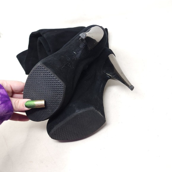 Giuseppe Zanotti Womens Boots OTK Black Suede Leather Thigh High Heel Shoe 40 10 - Picture 12 of 15